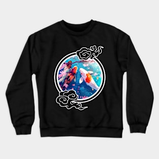 Peaceful Koi Pond with Cherry Blossoms - Anime Shirt Crewneck Sweatshirt